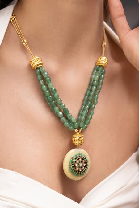 Joules By Radhika Green Sakina Beaded Necklace 