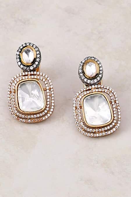 Shop Joules By Radhika Gold Plated Crystals Tranquil Teardrop Earrings at Aza Fashions Shop_Joules By Radhika_Gold Plated Crystals Tranquil Teardrop Earrings _at_Aza_Fashions