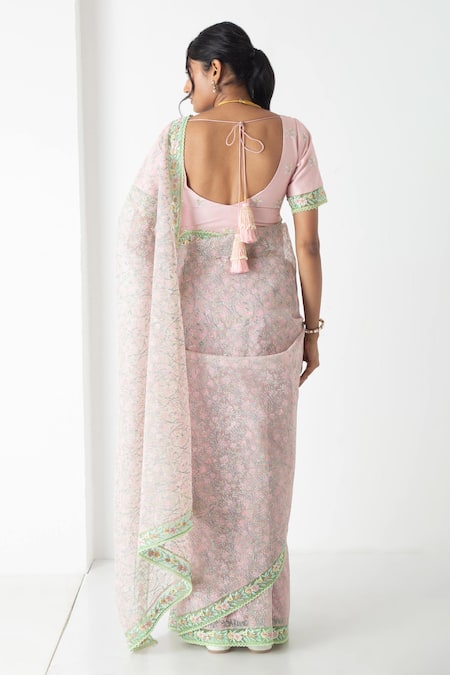 Chhaya Mehrotra Chanderi Designer Saree With Stitched Blouse 