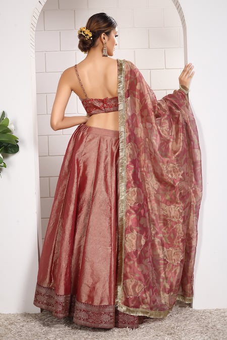 Anita Kanwal Designer Orange Lehenga Set  