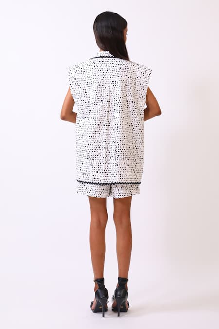 BAANI KHURANA Designer Black & White Crop Top Set 