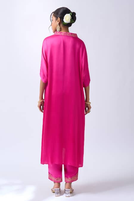 House Of Pink Rani Pink Kaftan Pant Dupatta Set 