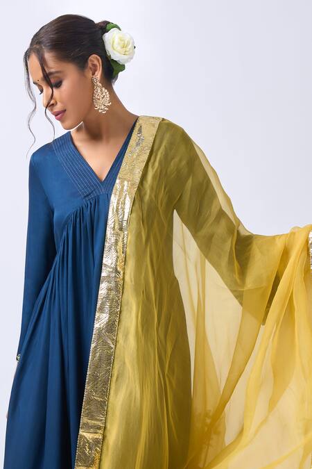 House Of Pink Blue Modal, Silk, Organza Embroidery, Zari Royal Anarkali Set With Dupatta Online at Aza Fashions House Of Pink_Blue Modal, Silk, Organza Embroidery, Zari Royal Anarkali Set With Dupatta _Online_at_Aza_Fashions