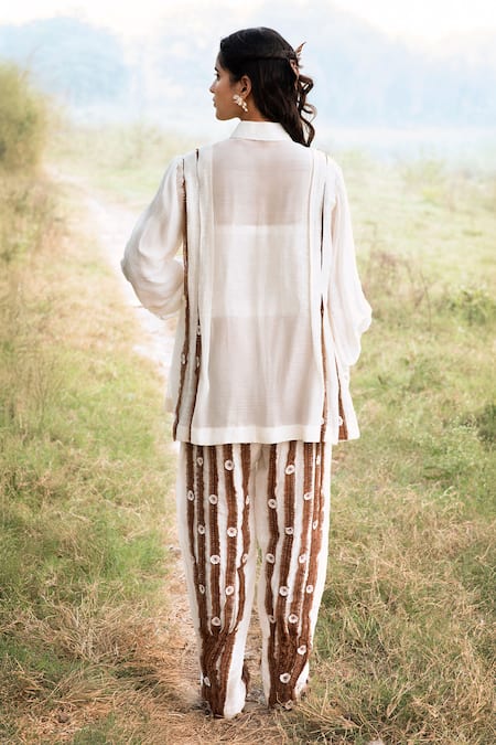 Kushani Floral Embroidered Shirt & Trouser Set 