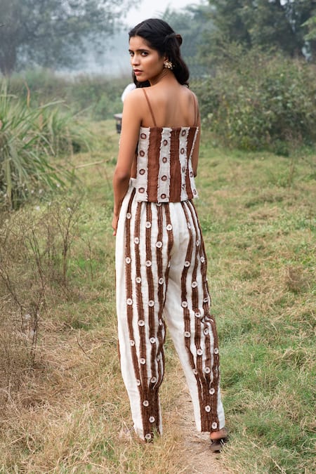 Kushani Mocha Brown Floral Co-ord Set 