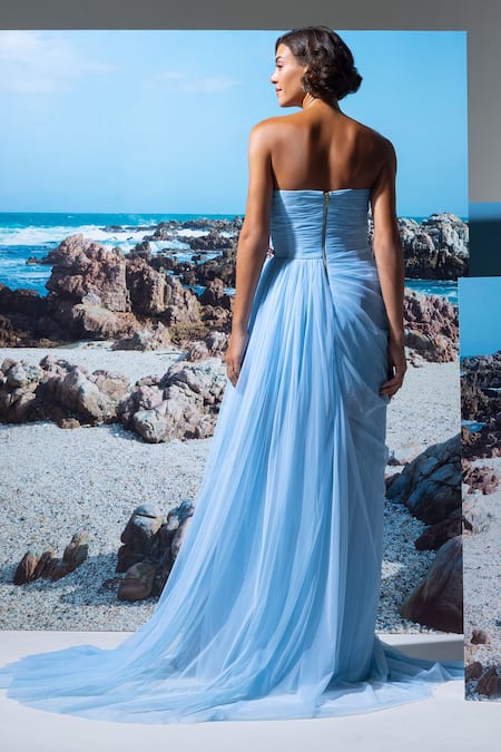 Nautanky Ice Blue Designer Dress 