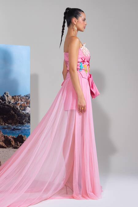 Nautanky Blush Cotton, Net, Linen Sequins, Embroidery Square Pink Scuba Couture Dress Online at Aza Fashions Nautanky_Blush Cotton, Net, Linen Sequins, Embroidery Square Pink Scuba Couture Dress _Online_at_Aza_Fashions