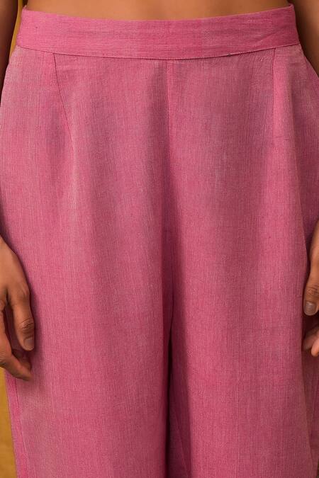 Shop_Nuhh_Multi Color Handloom Cotton Embroidery Multicolor Handwoven Kurta And Pant Set _Online_at_Aza_Fashions