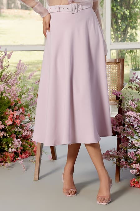 Parul And Preyanka_Pink Silk Organza, Crepe Collared 3d Flower Detail Co-ord Set _Online_at_Aza_Fashions