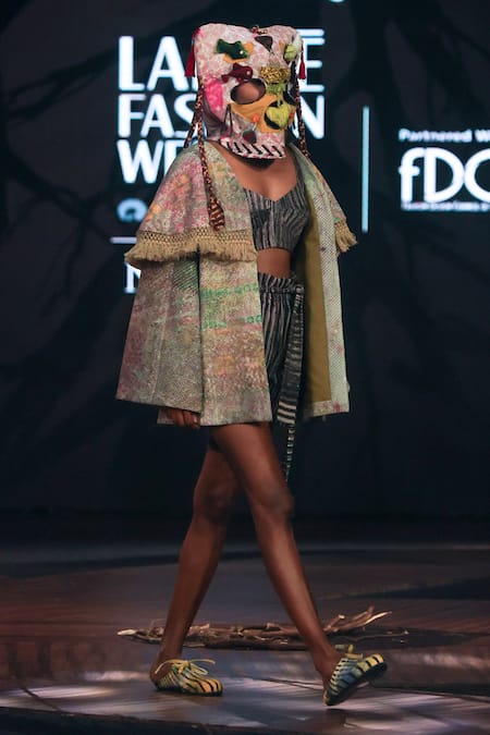 Til Multi Color Multi-print Quilted Cape Overlay