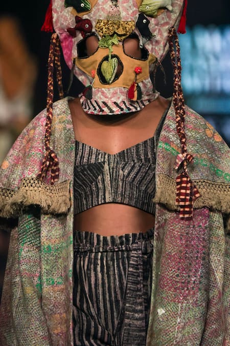 Shop Til Multi Color Multi-print Quilted Cape Overlay at Aza Fashions Shop_Til_Multi Color Multi-print Quilted Cape Overlay _at_Aza_Fashions