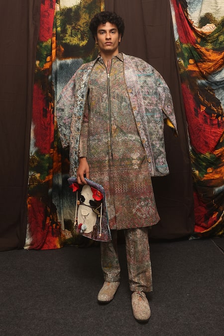 Til Multi Impression Block Printed Jacket Set 