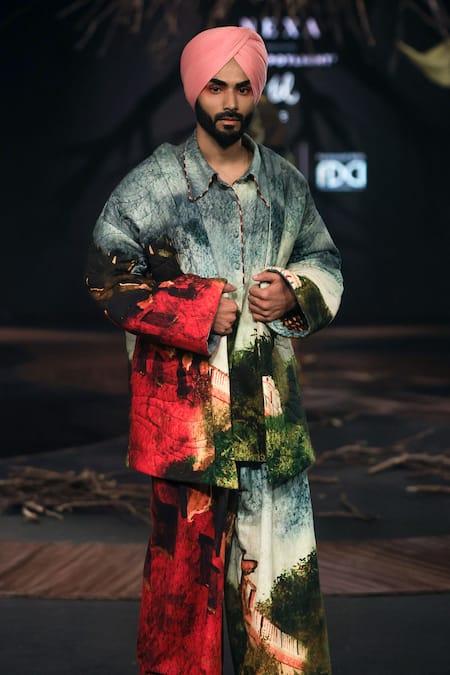 Til Multi Color Cotton Hand Painted Oversized Jacket Online at Aza Fashions Til_Multi Color Cotton Hand Painted Oversized Jacket _Online_at_Aza_Fashions