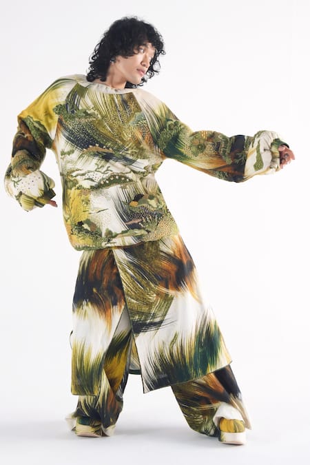 Til Quilted Hand-Embroidered Green Cardigan