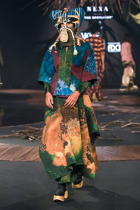 Til Green Galaxy Quilted Skirt 