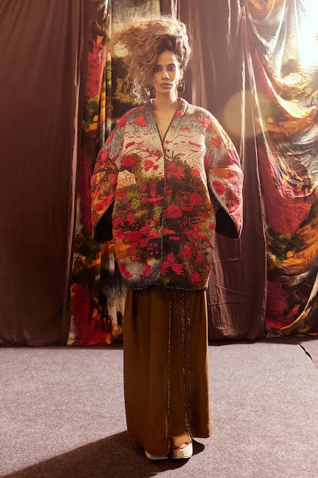 Til Olive Cotton Lungi Draped Pant 