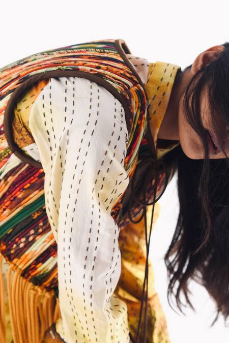 Til_Multi Color Cotton Round Neck Patch Dori Jacket _Online_at_Aza_Fashions