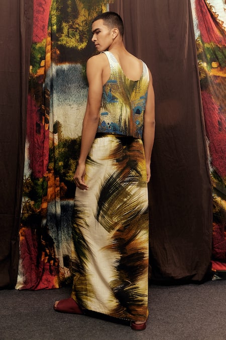 Til Cobalt Grass Embroidered Vest 