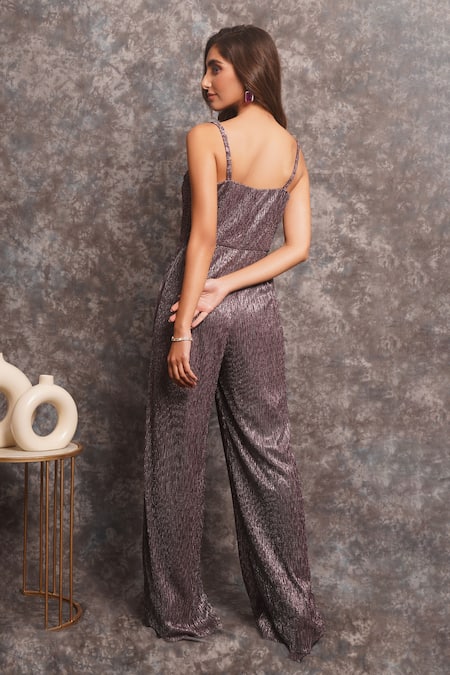 Pooja Peshoria Mauve Shimmering Jumpsuit 