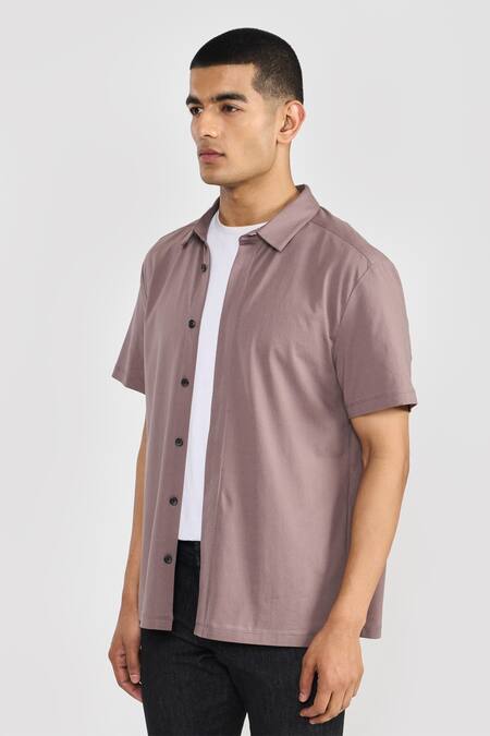 Buy_Perona_Brown Cotton Designer Shirt _Online_at_Aza_Fashions