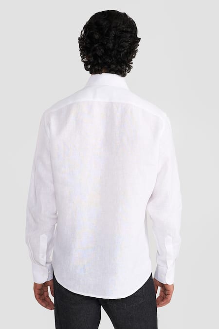 Perona Ronan Linen White Shirt 