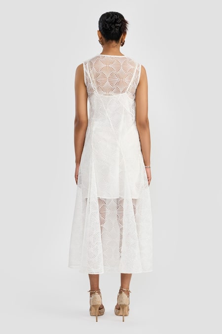 Perona White Designer Angela Dress 