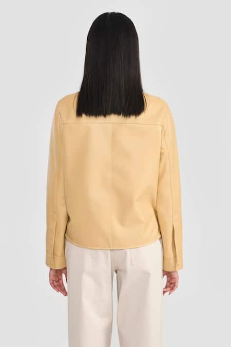 Perona Chloe Yellow Lamb Leather Jacket 