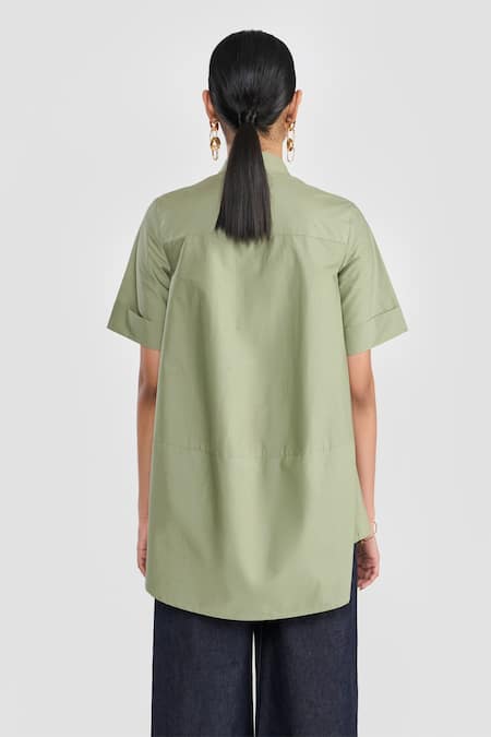 Perona Sage Green Designer Shirt 