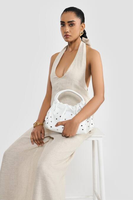 Shop_Perona_Beige Linen Halter Neck Leilani Jumpsuit _Online_at_Aza_Fashions