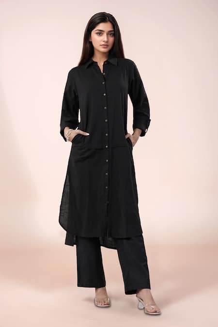 Samyukta Singhania Black Cotton Designer Tunic 