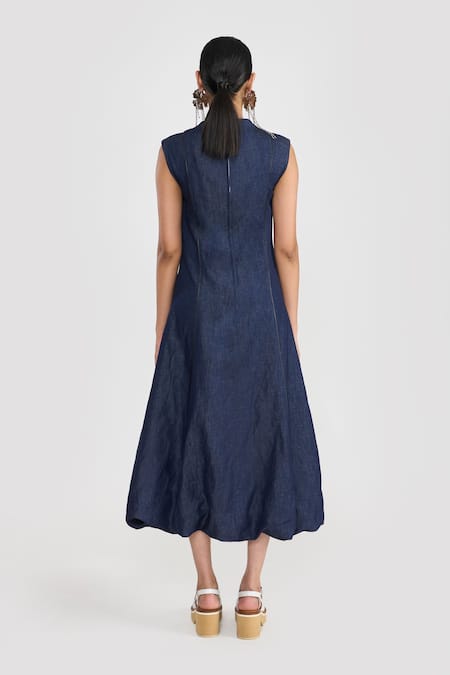 Perona Navy Designer Dress 