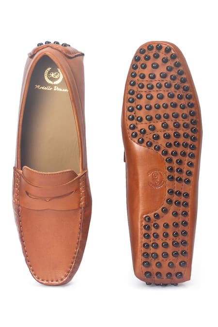 Domani Brown Gommino Suede Penny Loafers 