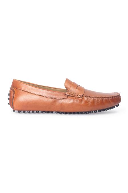 Domani_Brown Gommino Suede Penny Loafers _Online_at_Aza_Fashions