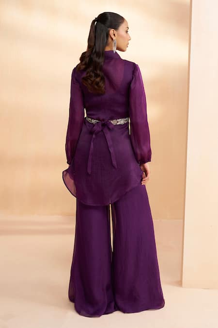 Aakansha Gupta Purple Organza Co-ord Set 