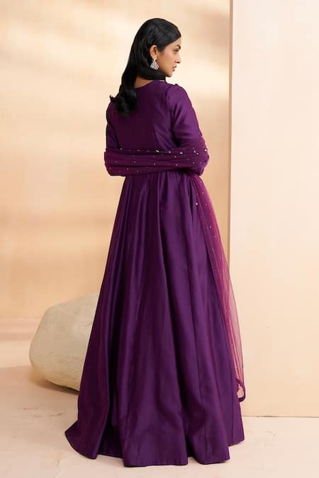 Aakansha Gupta Designer Purple Anarkali Set 