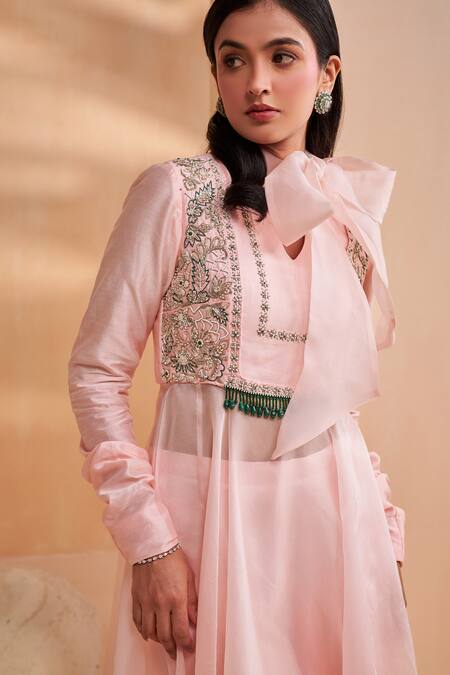 Buy Aakansha Gupta Pink Organza, Chanderi, Satin, Tulle Embroidery, Designer Aisle Anarkali Set Online at Aza Fashions Buy_Aakansha Gupta_Pink Organza, Chanderi, Satin, Tulle Embroidery, Designer Aisle Anarkali Set _Online_at_Aza_Fashions