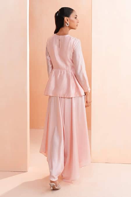 Aakansha Gupta Saena Pink Dhoti Set 