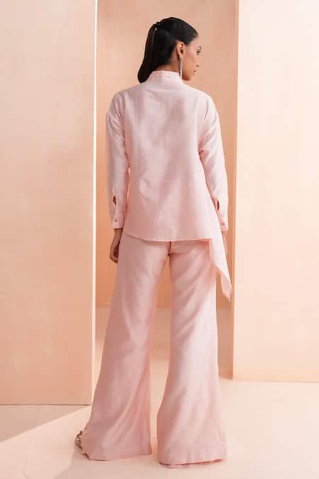 Aakansha Gupta Pink Chanderi Designer Co-ord Set 