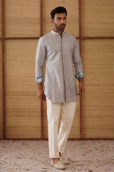 Buy_Arjan Dugal_Pink , Satin, Kairos Diamond Foe Kurta Set 