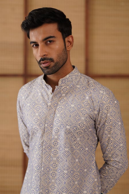 Shop_Arjan Dugal_Pink , Satin, Kairos Diamond Foe Kurta Set 