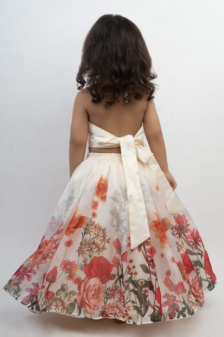 Lil Angels Floral Print Lehenga Set 
