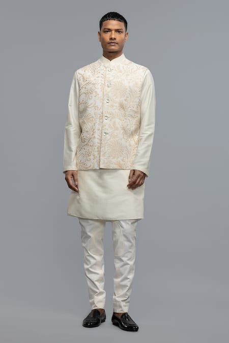Rohit Bal Ivory Embroidered Nehru Jacket 