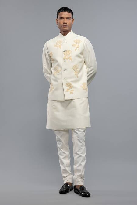 Rohit Bal Ivory Embroidered Nehru Jacket 