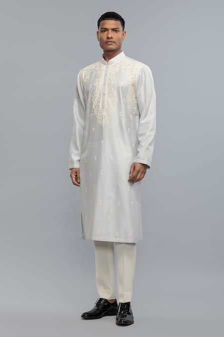 Rohit Bal Powder Blue Embroidered Kurta Set 