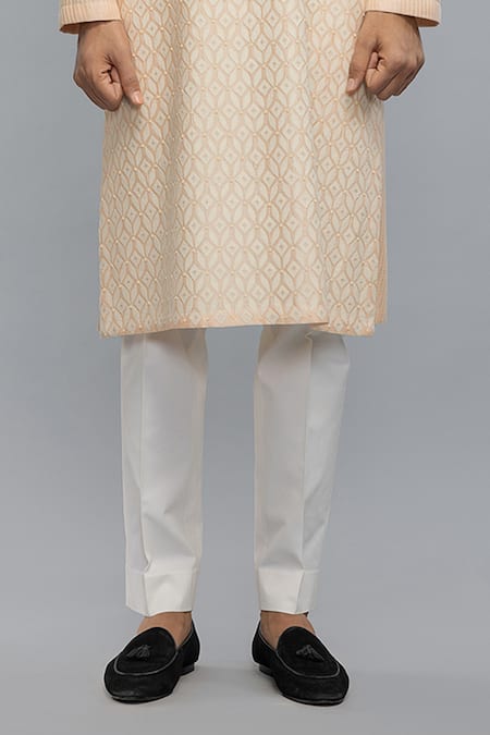 Buy_Rohit Bal_Pink Chanderi Designer Kurta Set _Online_at_Aza_Fashions