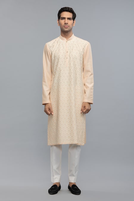 Rohit Bal Pink Chanderi Designer Kurta Set 