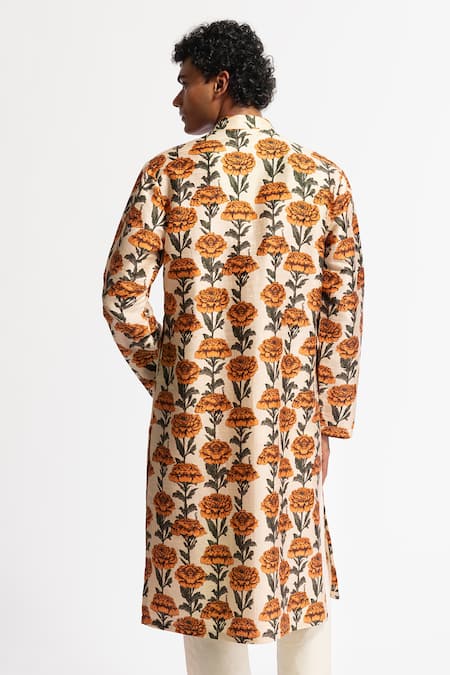 Rohit Bal Printed Dupion Silk Kurta & Pant Set 