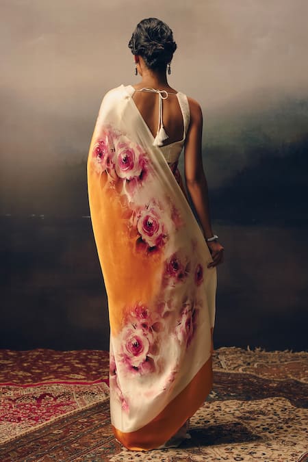 Studio 113 Designer Floral Satin Silk Saree 