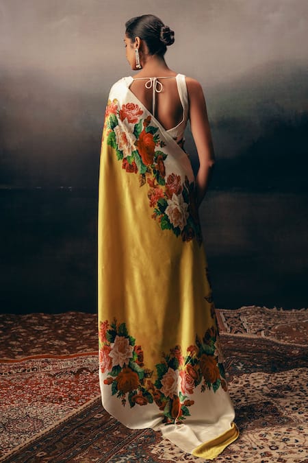 Studio 113 Floral Satin Silk Designer Saree 
