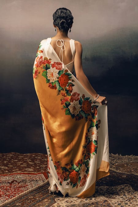 Studio 113 Floral Satin Silk Designer Saree 
